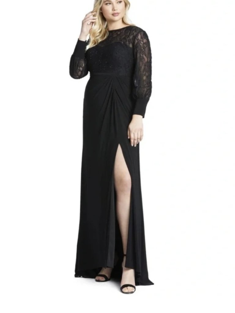 Mac Duggal 67143 Long Sleeve Lace Sequin Evening Gown 18w Nwt